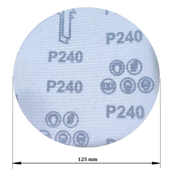 Set 50 discuri șmirghel abraziv P240 de 125 mm cu prindere tip arici