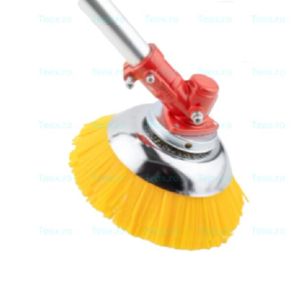 Perie tip cupă din nailon pentru motocoasă, diametru 200 mm, curăță eficient muschii si vegetatia si are rezistență ridicată